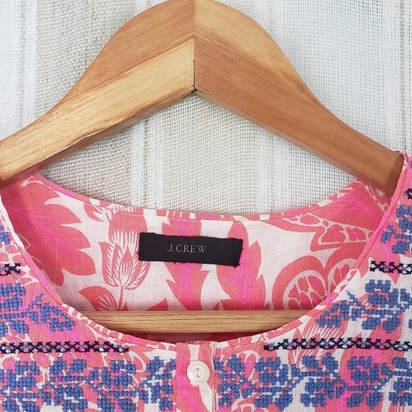 J. Crew Floral Boho Blouse Pink Size‎ XS/Small - Picture 4 of 11